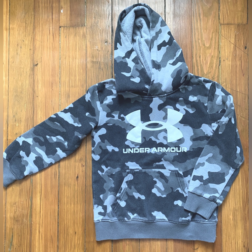 Under Armour hoodie - light gray camo and white logo